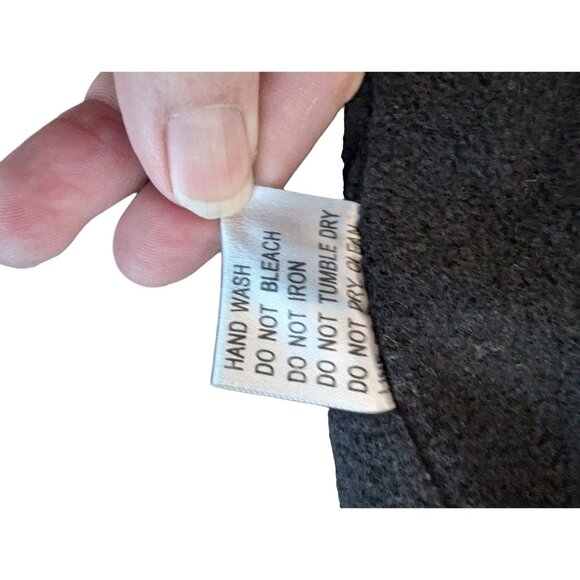 Vtg New Zealand Black & Tan Polyester Zip Vest Mens - Picture 5 of 11